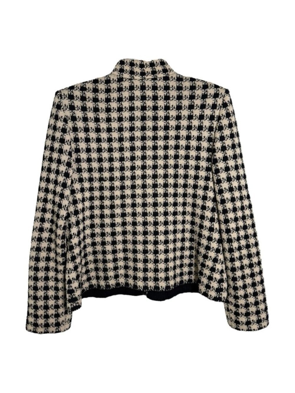 St. John Houndstooth Santana Knit Two Piece Skirt Suit Set - Jacket 4 Skirt 8 - Picture 4 of 11